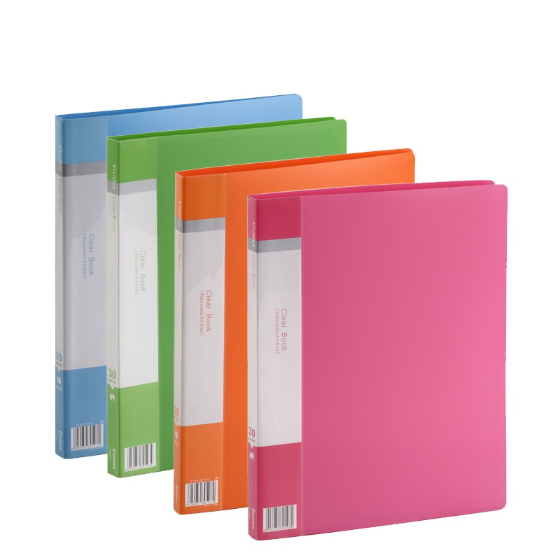 齐心 COMIX VF30AK 欢颜资料册 A4 30袋 橙/红/蓝/绿/黄（起订量不足12个不发货）