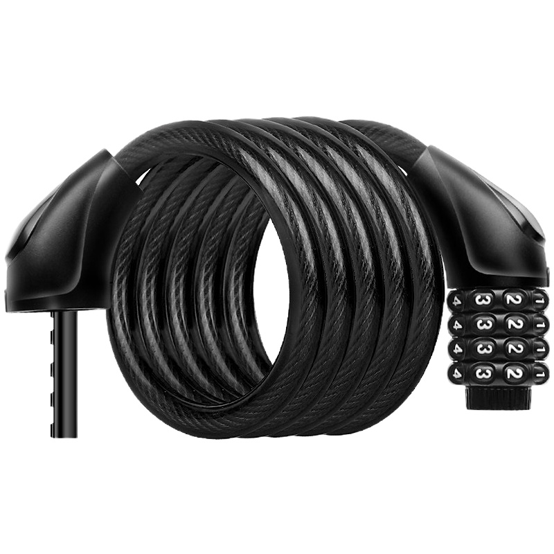 行车锁防盗密码锁山地车便携式锁头1.8米