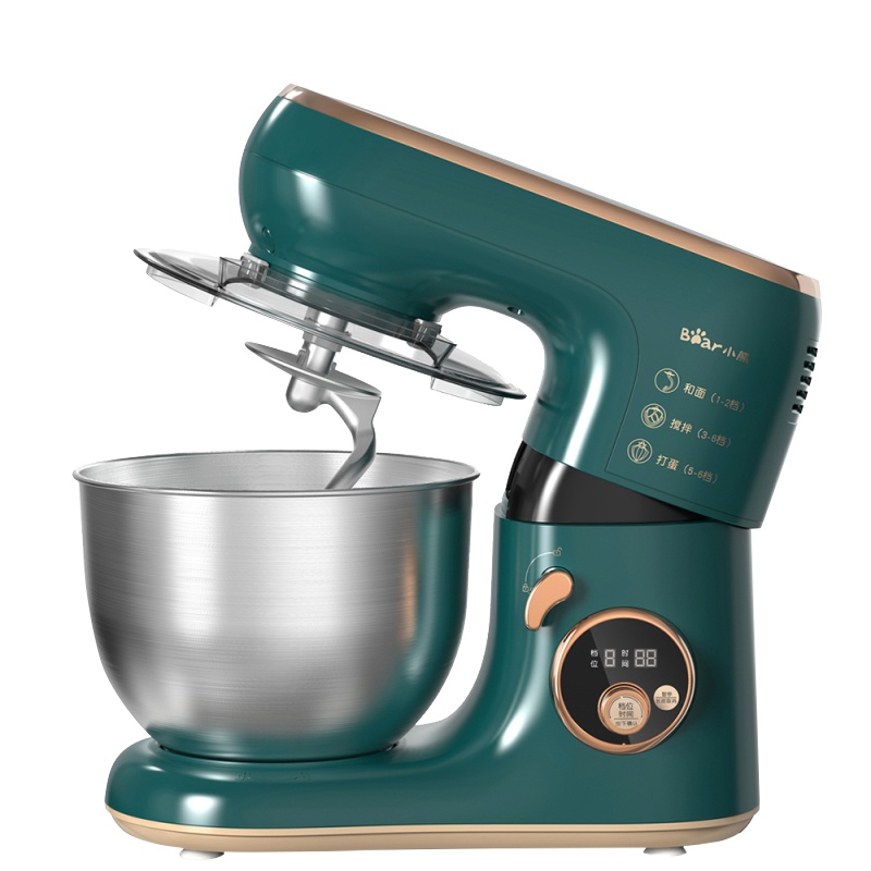 小熊(Bear)厨师机 SJJ-B10W5家用多功能智能搅拌机料理机全自动揉面机和面机打蛋器5L绿色