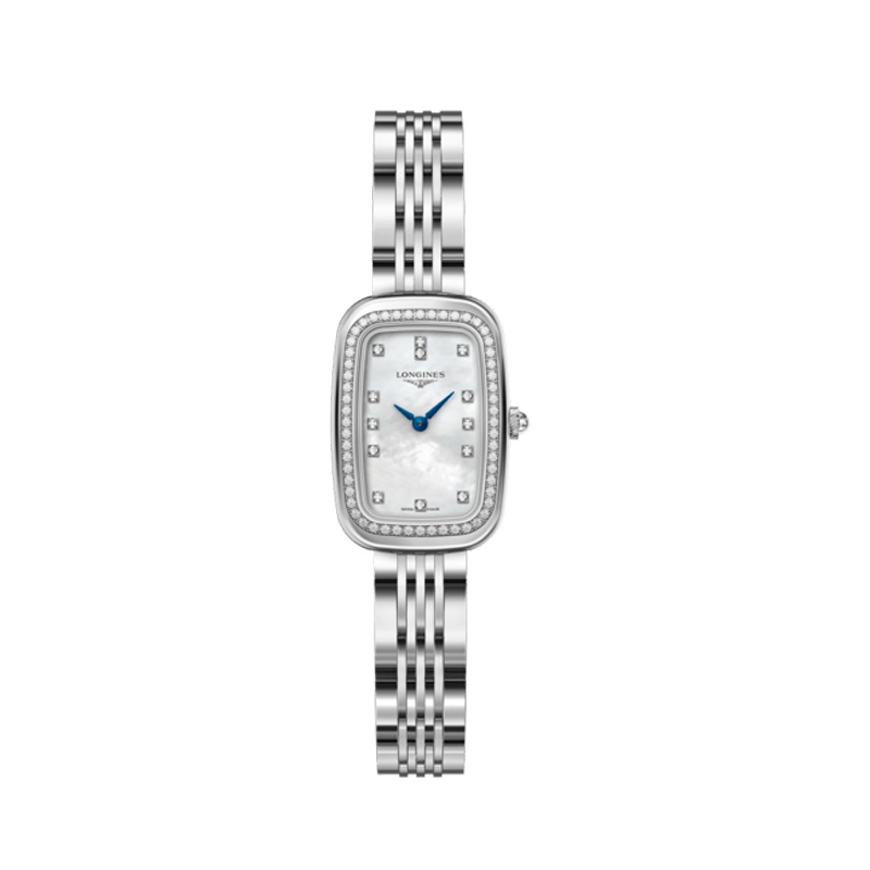 LONGINES/浪琴骑仕系列精钢镶钻石英女士手表 L6.140.0.87.6