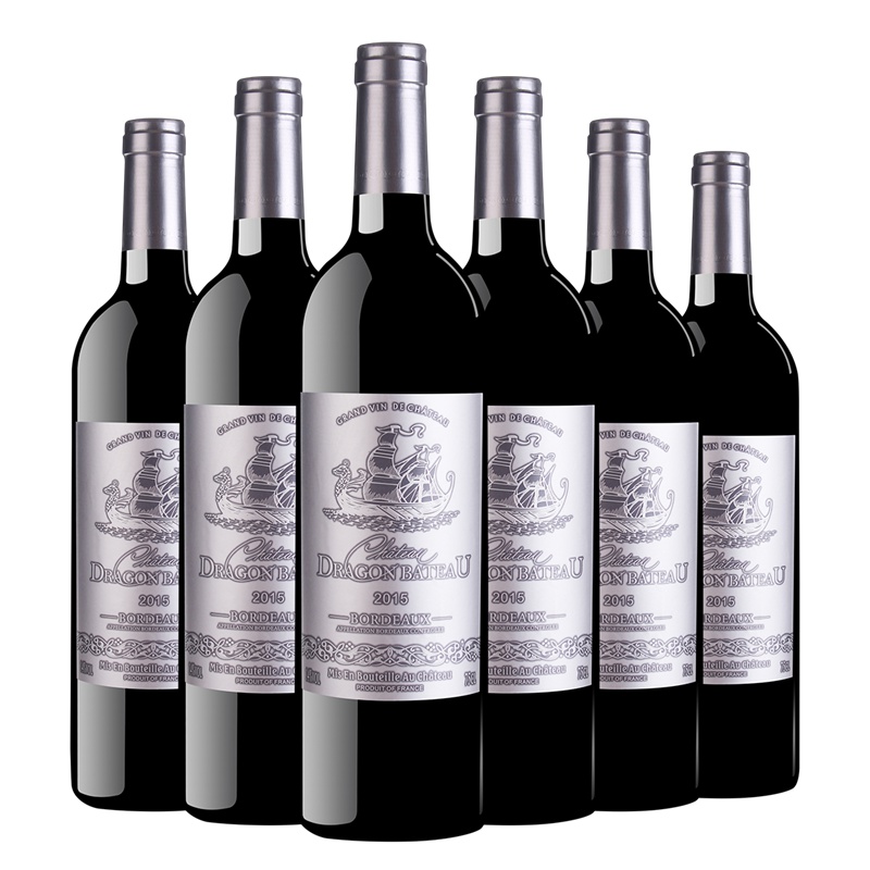龙船御道银标法国原瓶进口酒水AOC级别14度750ml*6瓶干红葡萄酒整箱装红酒