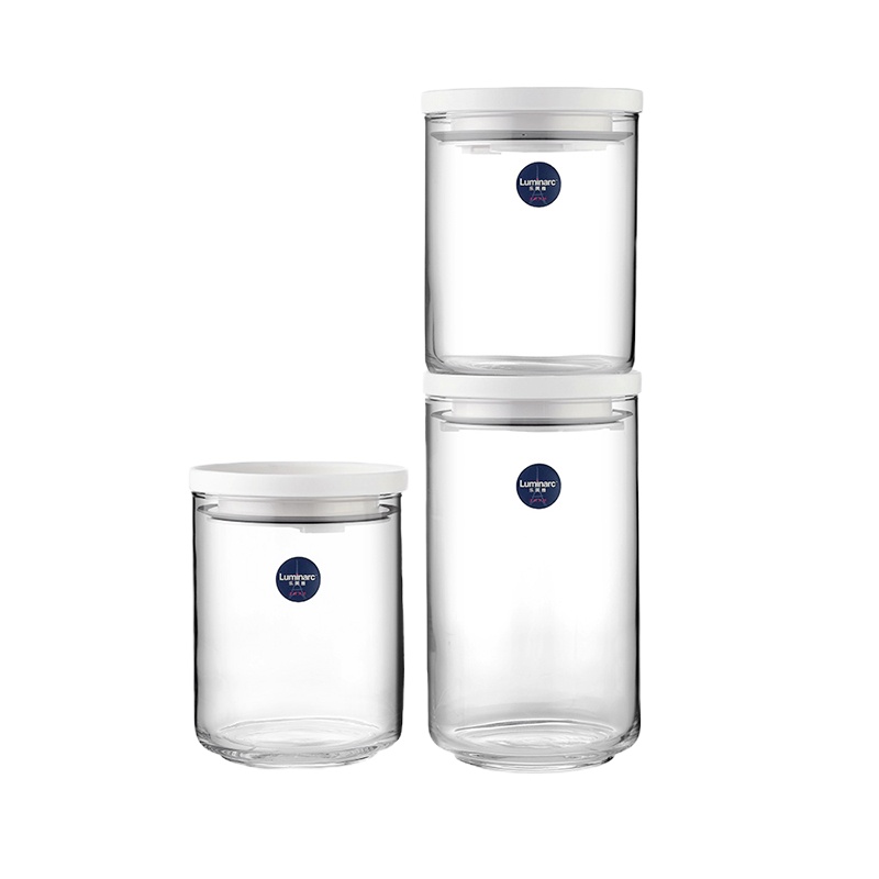 乐美雅LUMINARC带勺可叠储物罐三件套LC-H122H