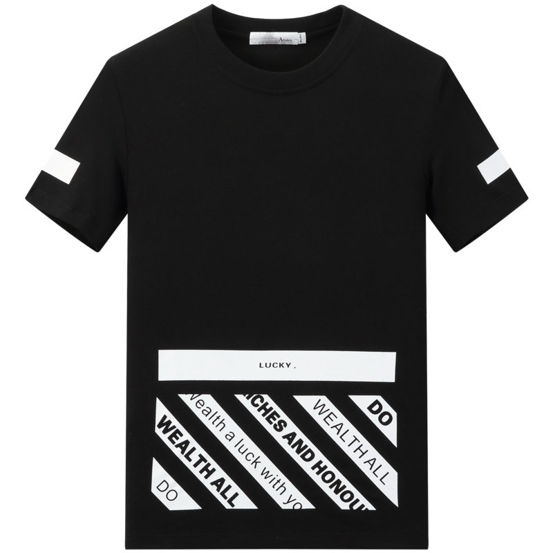 Artsdon/阿仕顿男装夏季纯棉圆领短袖T恤时尚潮休闲打底衫