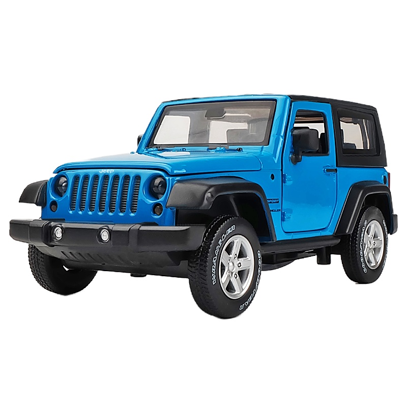 彩珀JEEP吉普牧马人合金回力车汽车模型仿真1/32儿童玩具车声光 牧马人红[盒装]