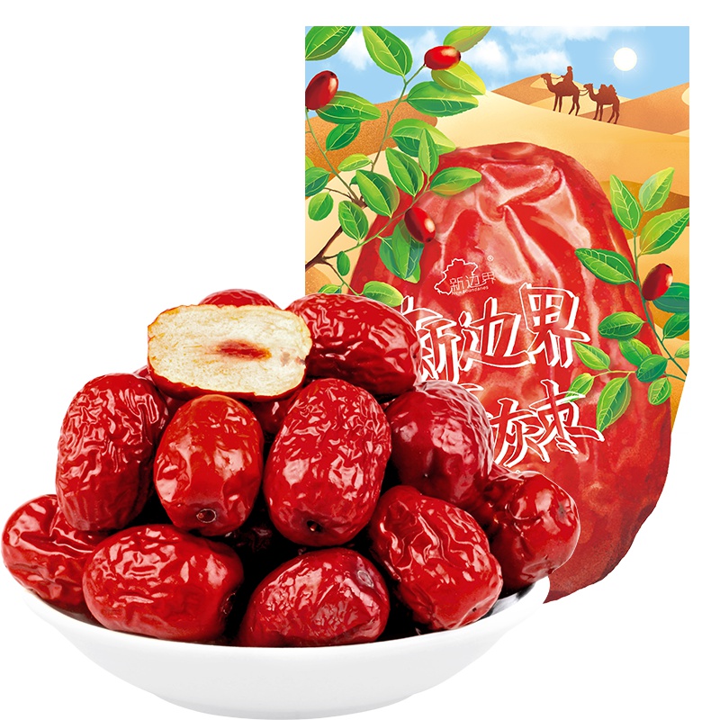 新边界新疆特产 新疆灰枣500g袋装 休闲零食 红枣 枣子 枣制品