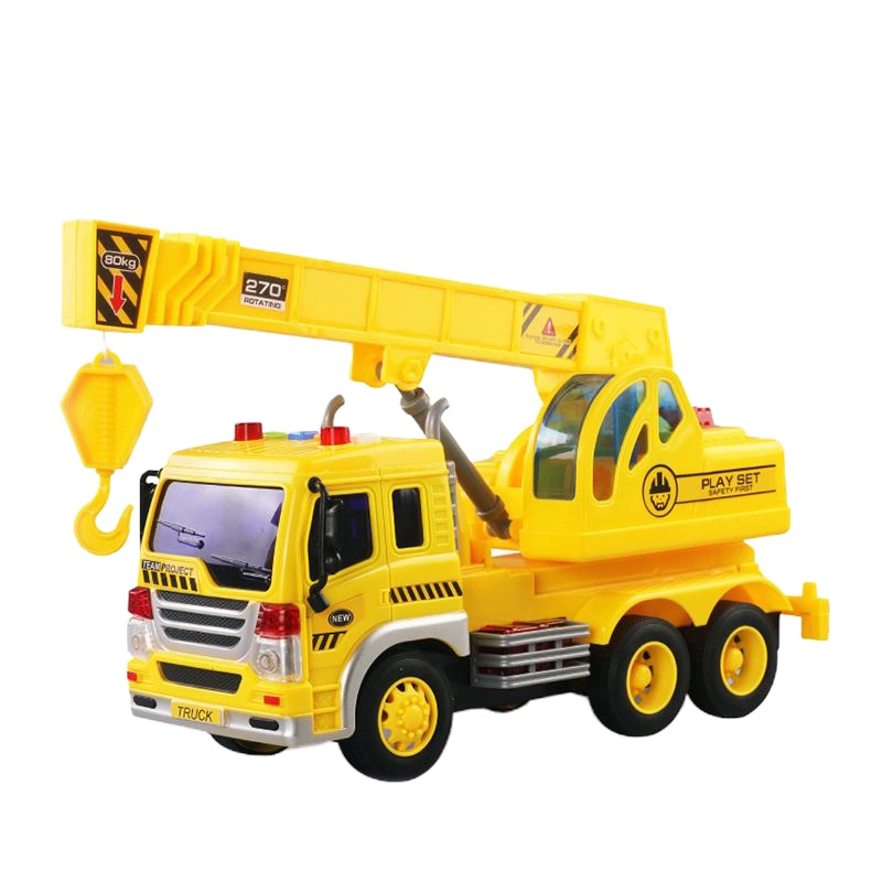 大号惯性消防车工程车运输卡车大货车模型小孩子儿童玩具宝宝男孩 工程吊车（送10颗AG13纽 扣电池+螺