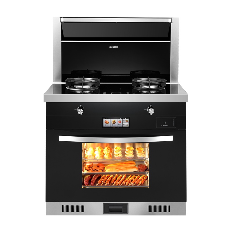 欧尼尔OUNIER LX5-CBZK一体式厨房一体机带蒸烤箱彩屏家用环保灶燃气自动清洗变频电机油烟机天然气集成灶