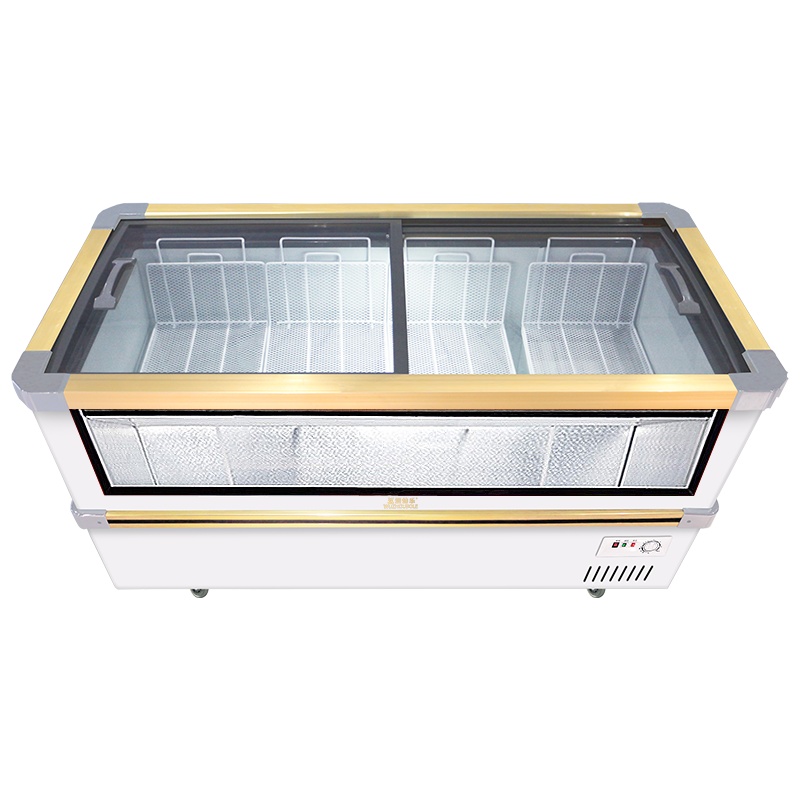 五洲伯乐(WUZHOUBOLE)SR/SF868 2米岛柜 商用深底冷藏冷冻展示柜 卧式冷柜 海鲜柜 推拉门速冻冰柜