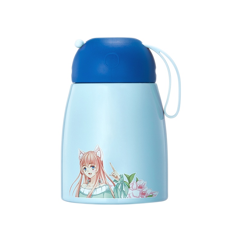 猫妖的诱惑-爱洛保温杯 蓝色 10404BALB-280BL 卡通学生小型水杯蓝色 280mL （单位：个）