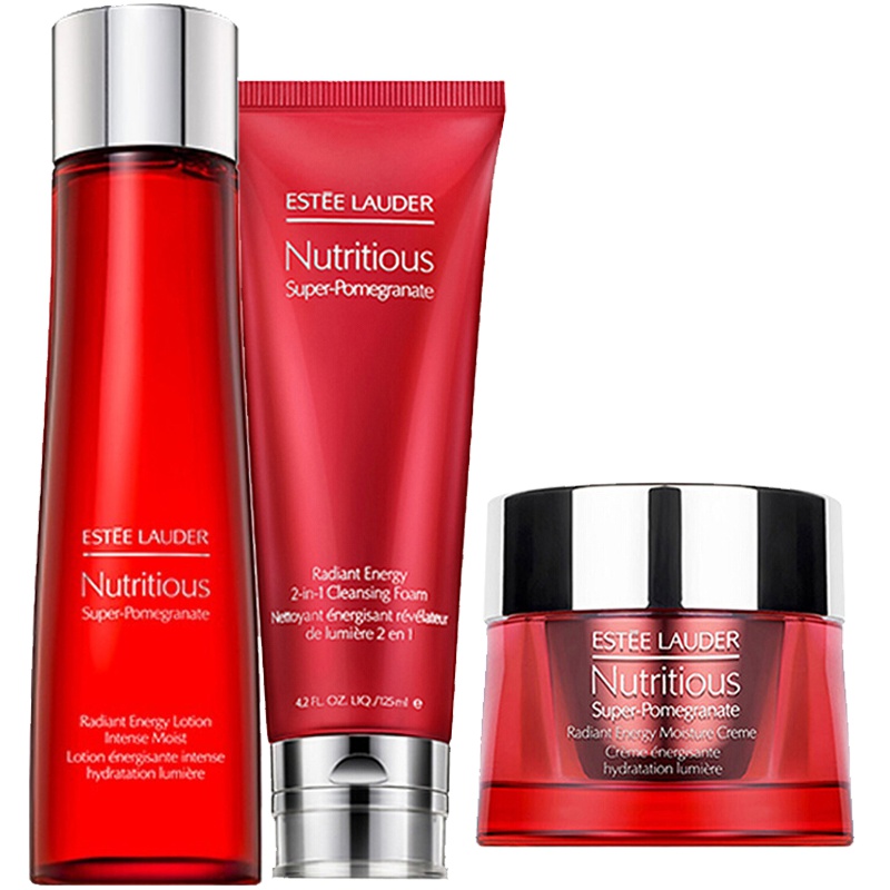 雅诗兰黛 Estee Lauder鲜活亮采红石榴三件套旅行护肤套装