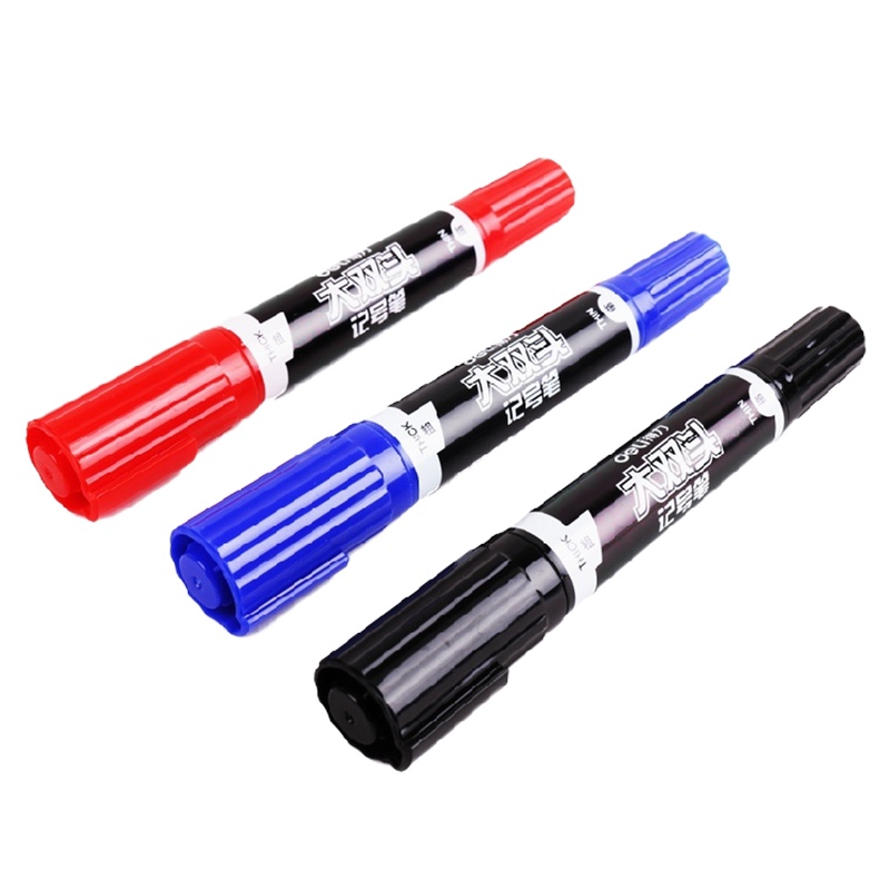 得力S555大双头记号笔(黑)(支)10支/盒01