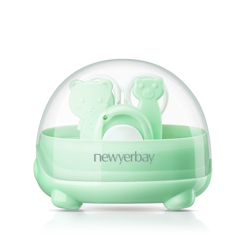 纽因贝婴儿指甲刀套装剪指甲刀新生儿指甲剪剪刀安全防夹肉儿童 薄荷绿