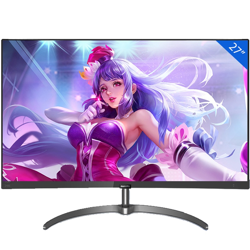 飞利浦(PHILIPS)27英寸 窄边框游戏吃鸡全高清LED低蓝光不闪屏爱眼IPS硬屏液晶显示器 271E9