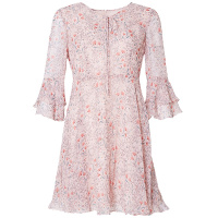 LIEDOW/蕾朵2019年流行裙子时尚碎花连衣裙中长款修身a字雪纺裙女