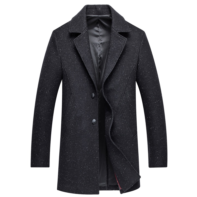 雪中飞2019新品秋冬季毛呢大衣男连帽潮流个性外套风衣男装