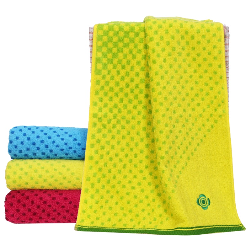 洁丽雅(grace)毛巾家纺纯棉格子加厚加大吸汗柔软运动毛巾100*34cm 2条装 142g/条