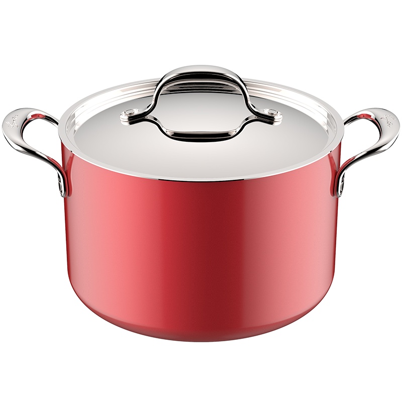 拉歌蒂尼（Lagostina）罗萨系列汤锅少油烟炖锅通用锅底24厘米汤锅 24厘米双耳深汤锅ROSkpt24