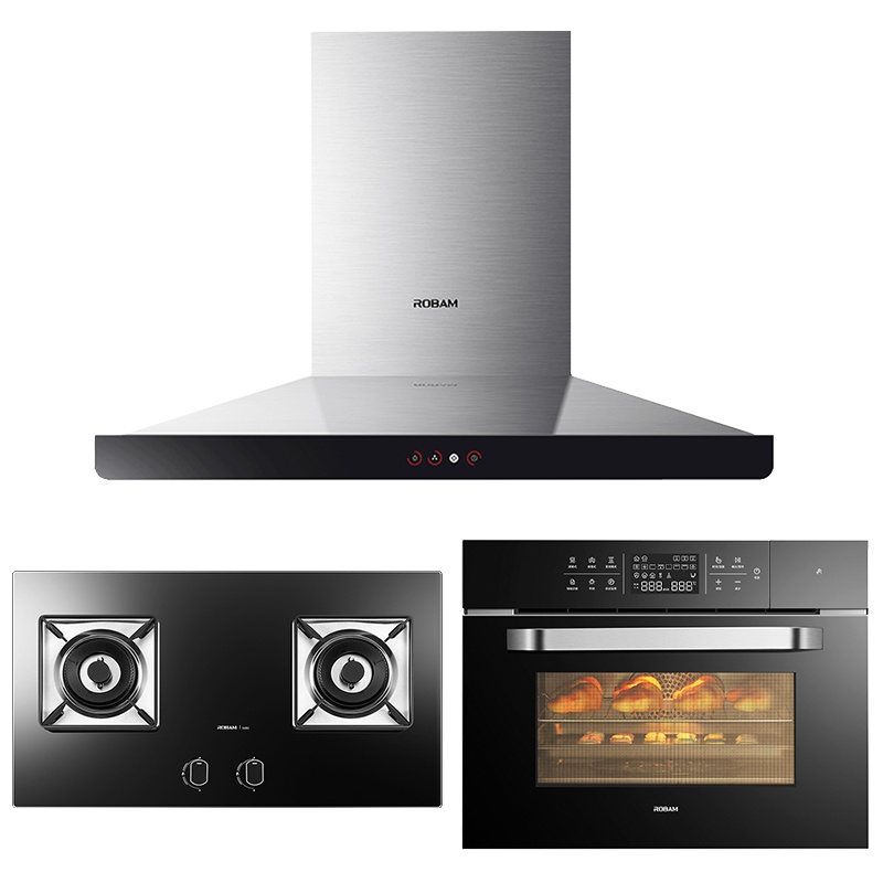 老板(ROBAM)欧式抽油烟机灶具蒸烤一体机套装家用66A1H+56B0+C973X(天然气)