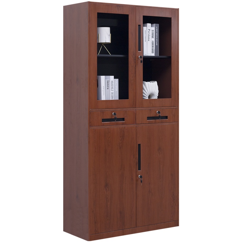 震海 木纹中二斗器械文件柜办公柜木纹红档案资料柜办公柜类钢制加厚办公室储物柜