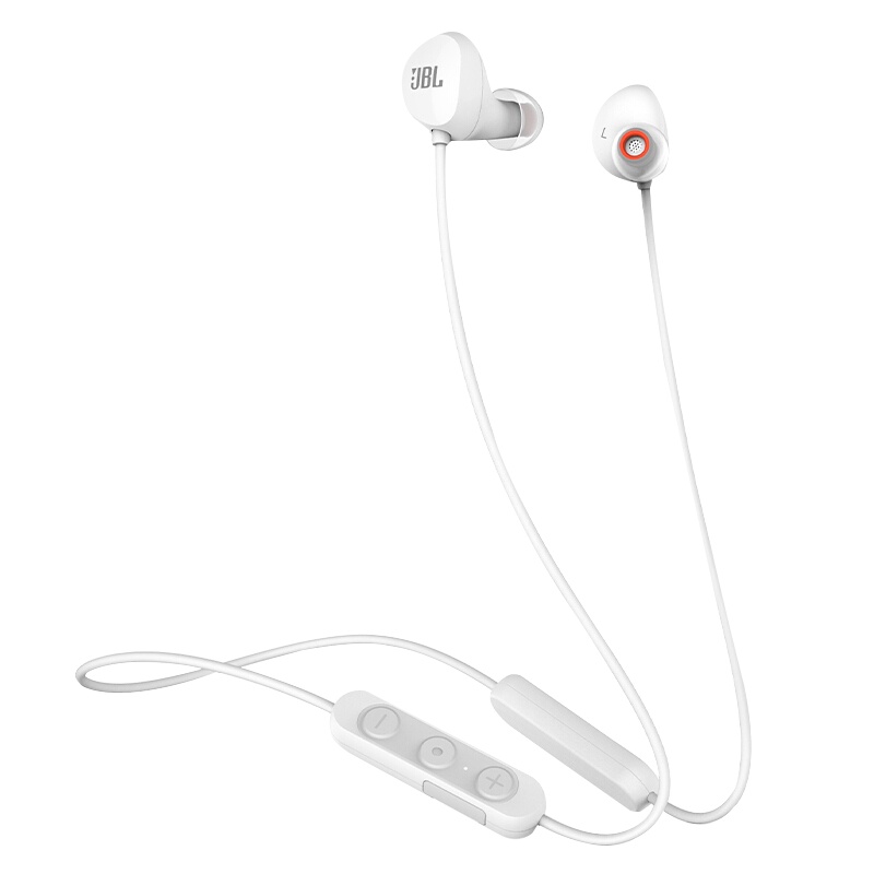 JBL C125BT无线蓝牙耳机 入耳式运动耳机 磁吸颈挂式 苹果安卓手机通用耳机 珠光白