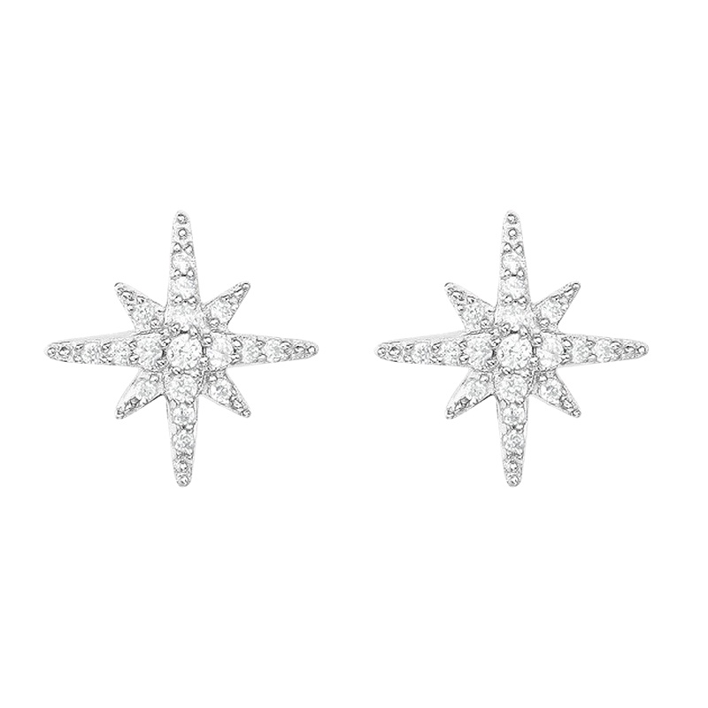 apm MONACO六芒星耳钉女星星耳环流星耳饰925银送恋人AE8419OX