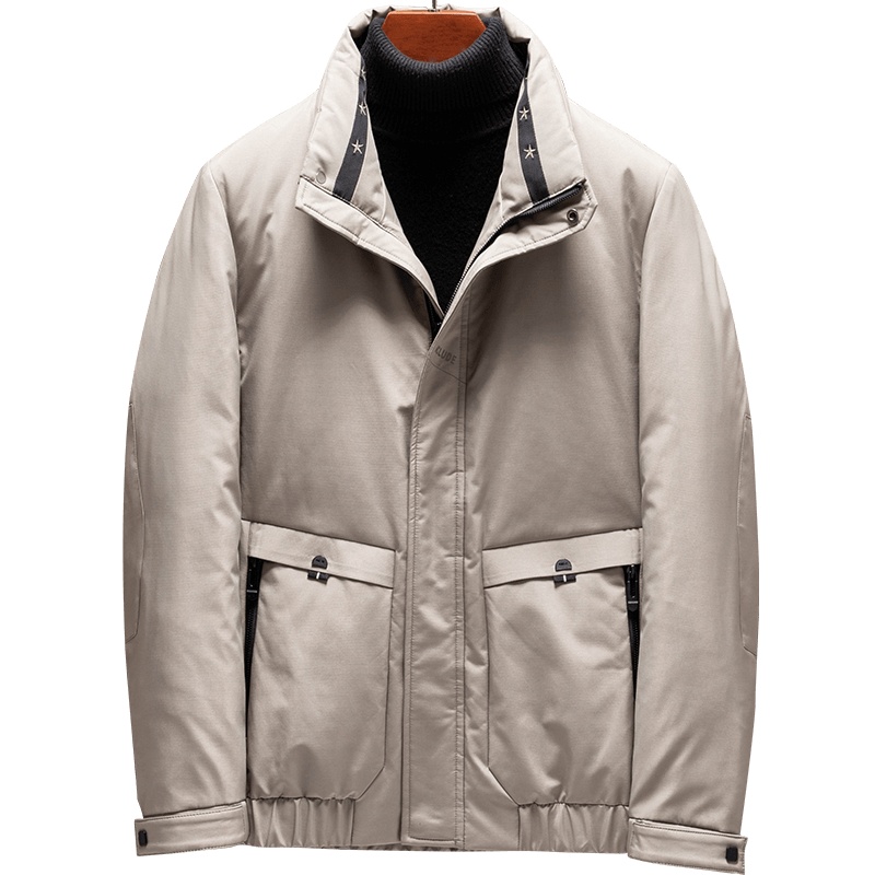 雅鹿男装冬季新款商务休闲松紧防风下摆保暖男士羽绒服14409965