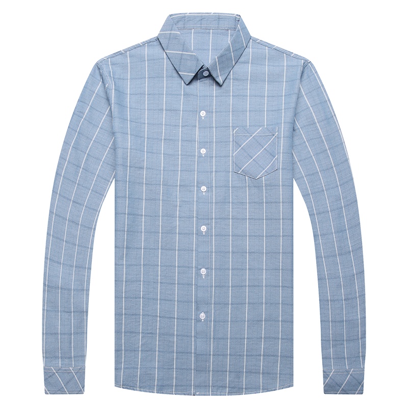 卡帝乐鳄鱼(CARTELO)男士长袖衬衫修身2020新款商务休闲薄款男装格子衬衣潮