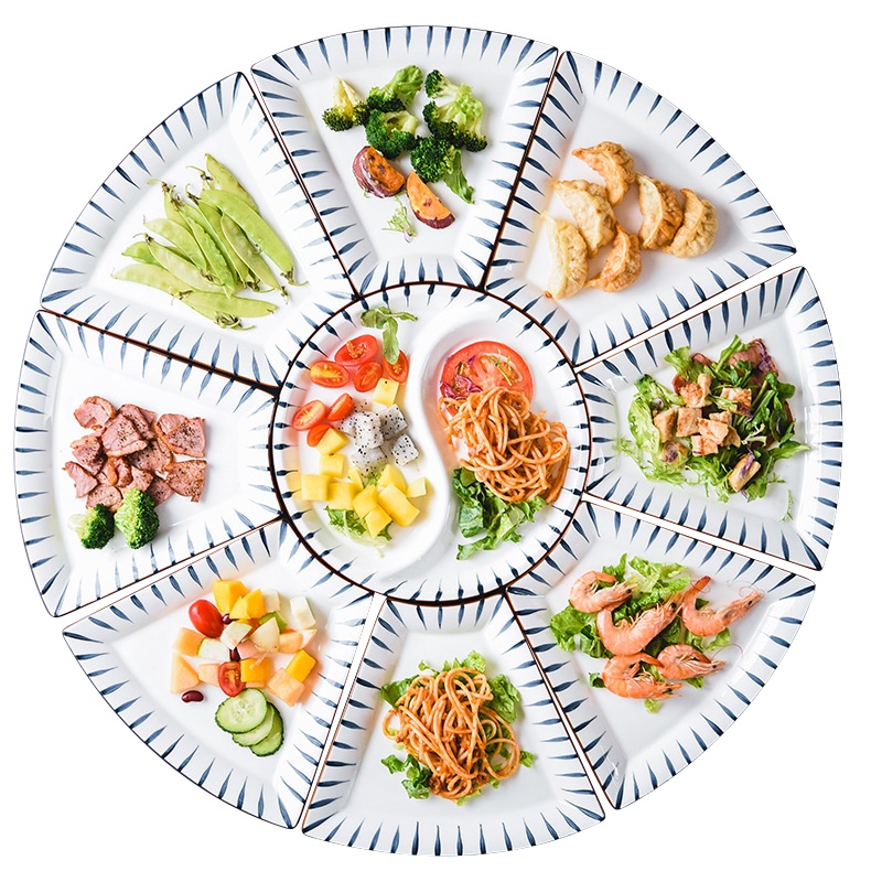 是尚 团圆拼盘陶瓷菜盘餐具套装