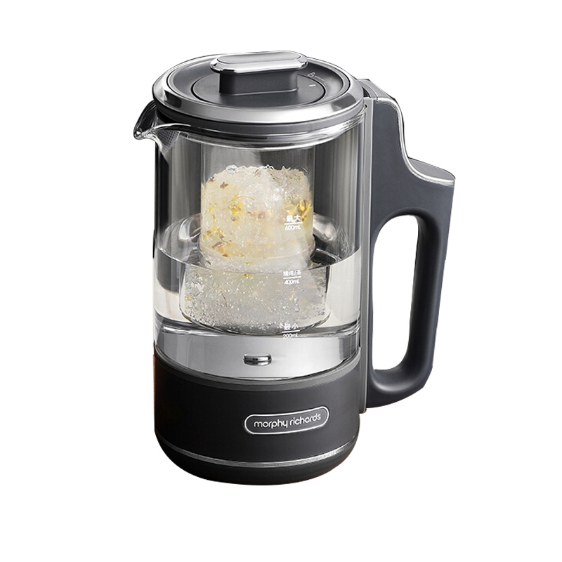 摩飞(Morphyrichards)便携养生壶迷你煮茶器烧水壶养生杯小型办公室家用多功能煮茶壶热水壶MR6086太空灰