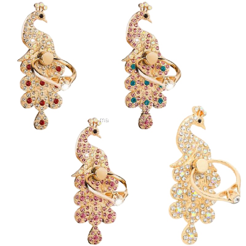 火豹金属指环支架手机通用环扣手指扣环女卡扣强力手环戒。 孔雀-3号手机座