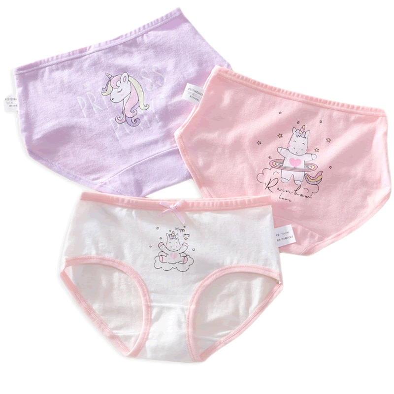 爱儿宝--儿童内裤女童纯棉平角小女孩三角四角全棉短裤中大童宝宝女孩无缝无骨款不勒PP