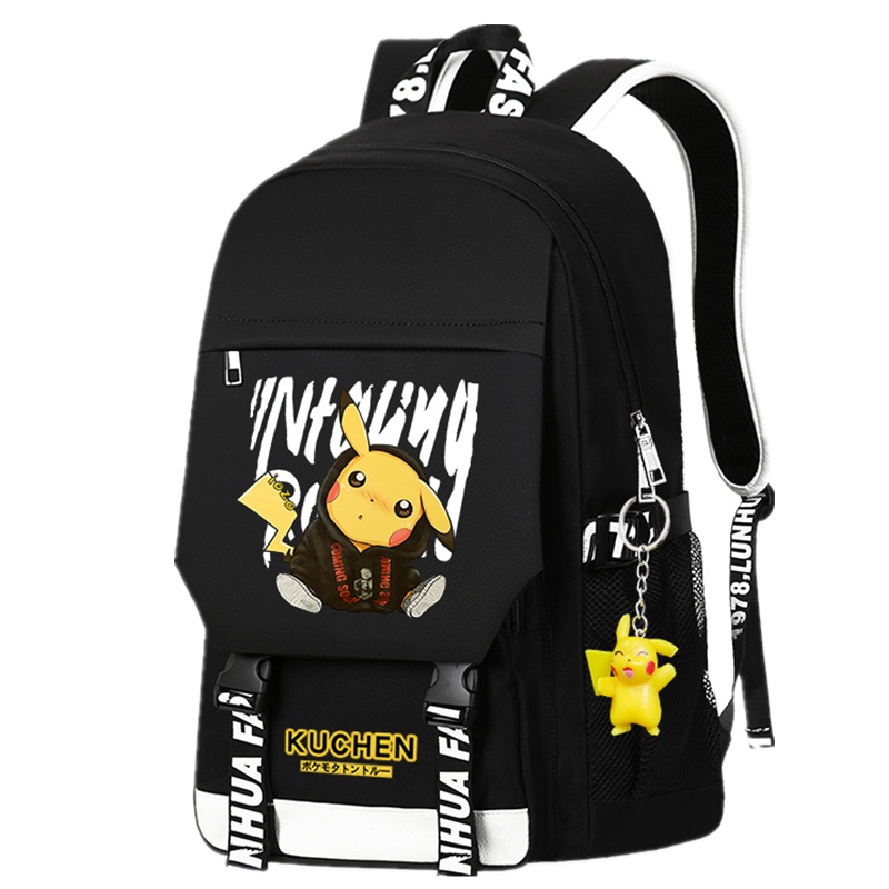 皮卡丘书包男女双肩包儿童时尚潮流小学生背包高中初中学生大容量漂亮妈妈 海贼王[升级版](锁+笔袋+单肩包)