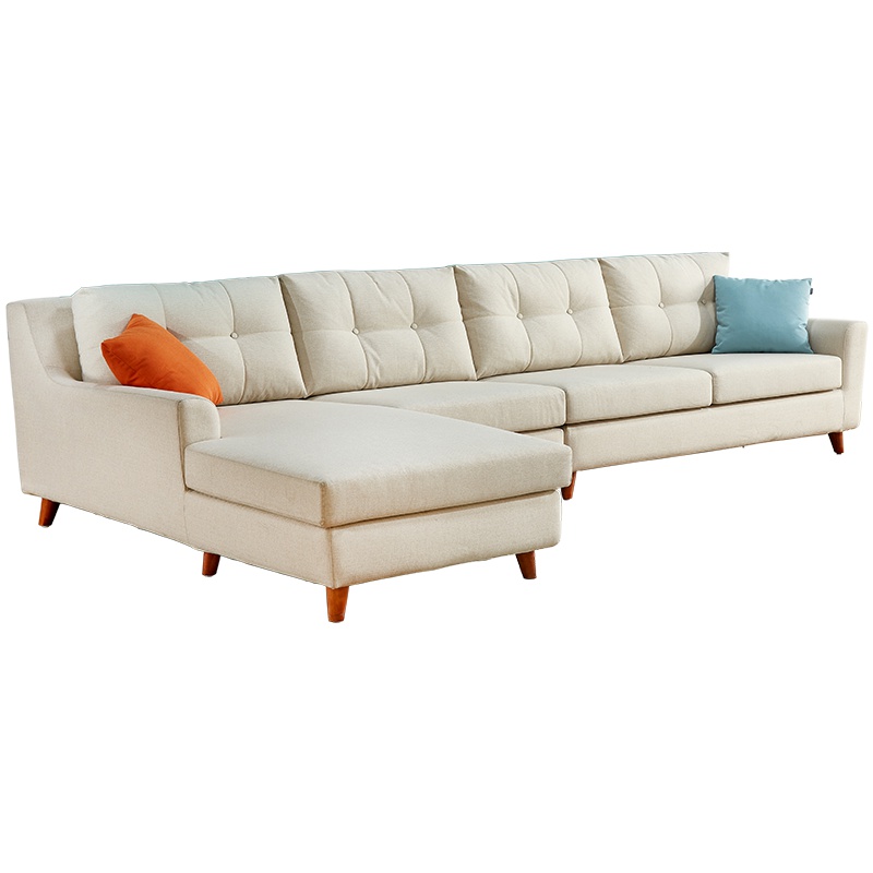 全友家居 北欧布艺沙发 现代简约转角 可拆洗客厅布艺沙发102208