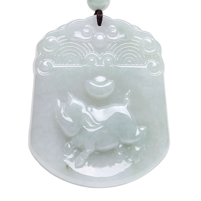 印象眸 翡翠生肖玉吊坠 十二生肖动物浅绿色玉石挂件 附送证书