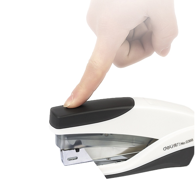 得力(deli) 0368 白色 省力订书机订书器办公装订机订书机单指轻松装订