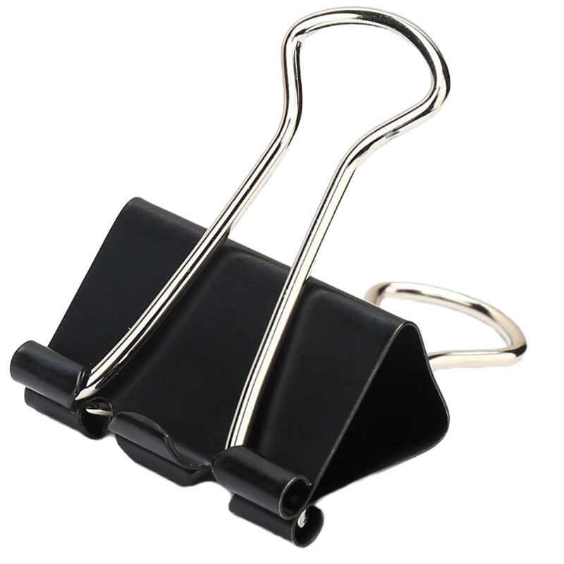 得力(deli)8564黑色长尾夹25mm票夹 48只/盒