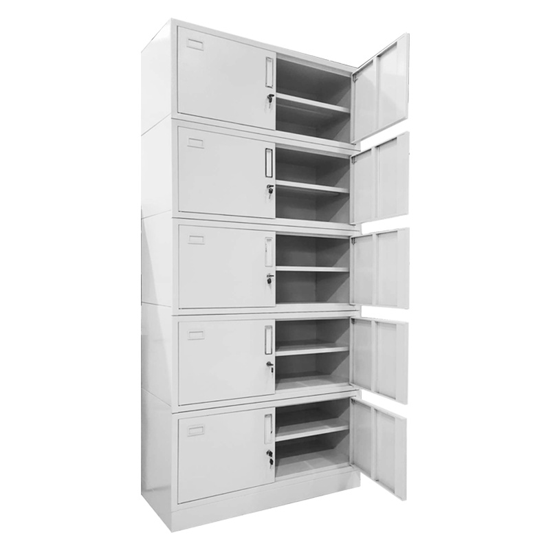 钜晟 文件柜铁皮柜办公文件资料储存柜钢制 分体五节文件柜加隔板 JS016