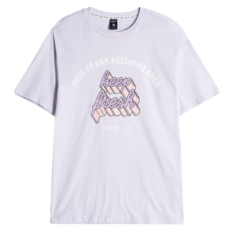 Paul Frank/大嘴猴2019夏季新款T恤男印花韩版宽松休闲情侣圆领潮