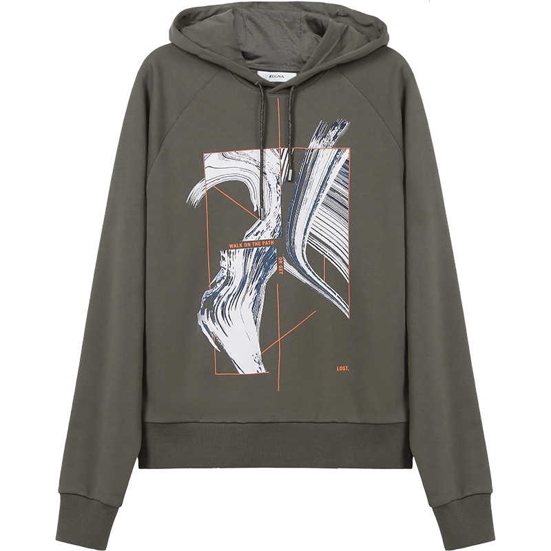 Z ZEGNA 杰尼亚 男士 棉质连帽长袖卫衣运动衫 VW458 ZZ850G