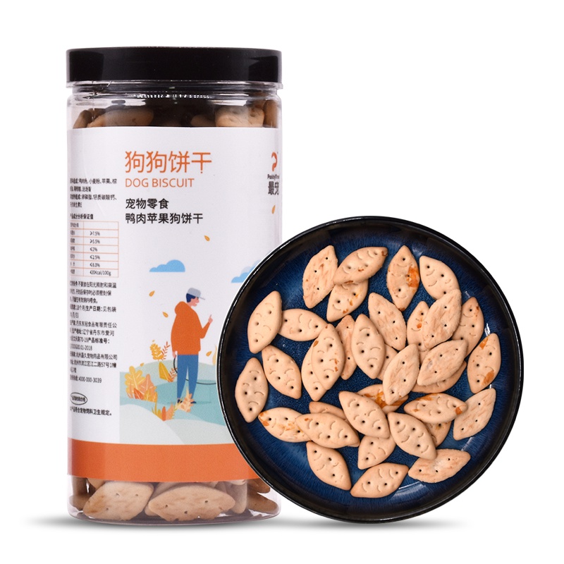 澳洲品牌 最宠(PaddyTime)狗零食鸭肉苹果狗饼干300g 宠物犬用磨牙洁齿训练奖励成幼犬狗粮柯基博美拉布拉多