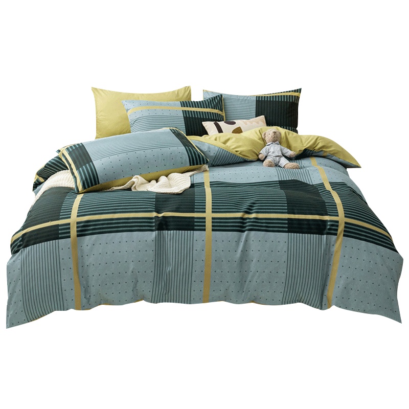 安居先森植物棉印花双人床四件套活性印染床上用品四件套C1058