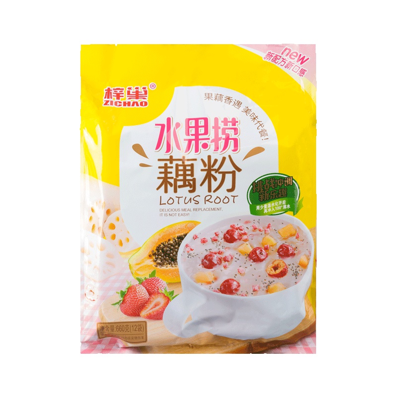 苏宁自营梓巢水果捞藕粉传统滋补冲饮 660g12小袋