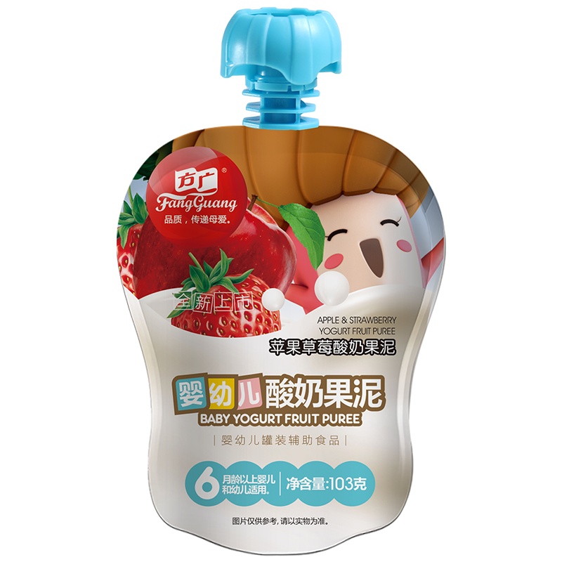 方广 婴儿辅食 苹果草莓酸奶果泥103g/袋装 果汁泥