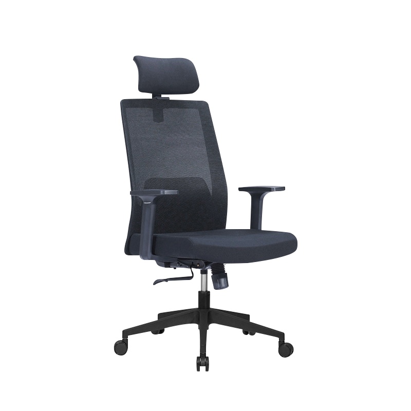 震海办公椅家用电脑椅网布椅会议椅老板椅靠背椅人体工学椅透气椅旋转椅头枕椅黑色椅子