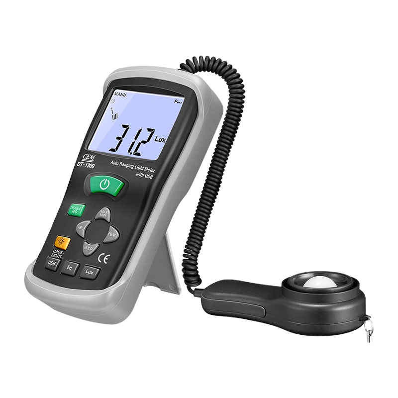 CEM华盛昌便携式测光仪照度仪亮度计光度计测光表照度计DT-1309/1308