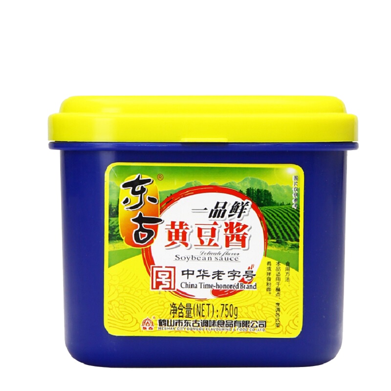 东古一品鲜黄豆酱750g*1 盒装黄豆酱 大葱蘸酱