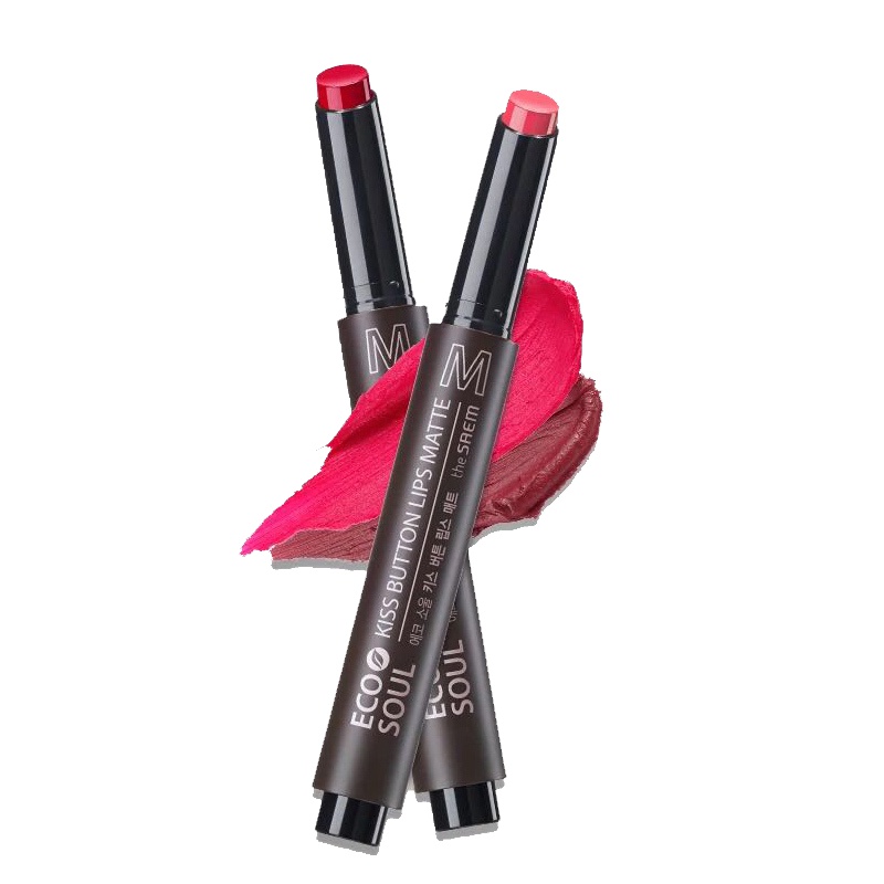 韩国 得鲜(the saem)爱可按钮唇膏 01热吻红色 持久保湿 不易脱色