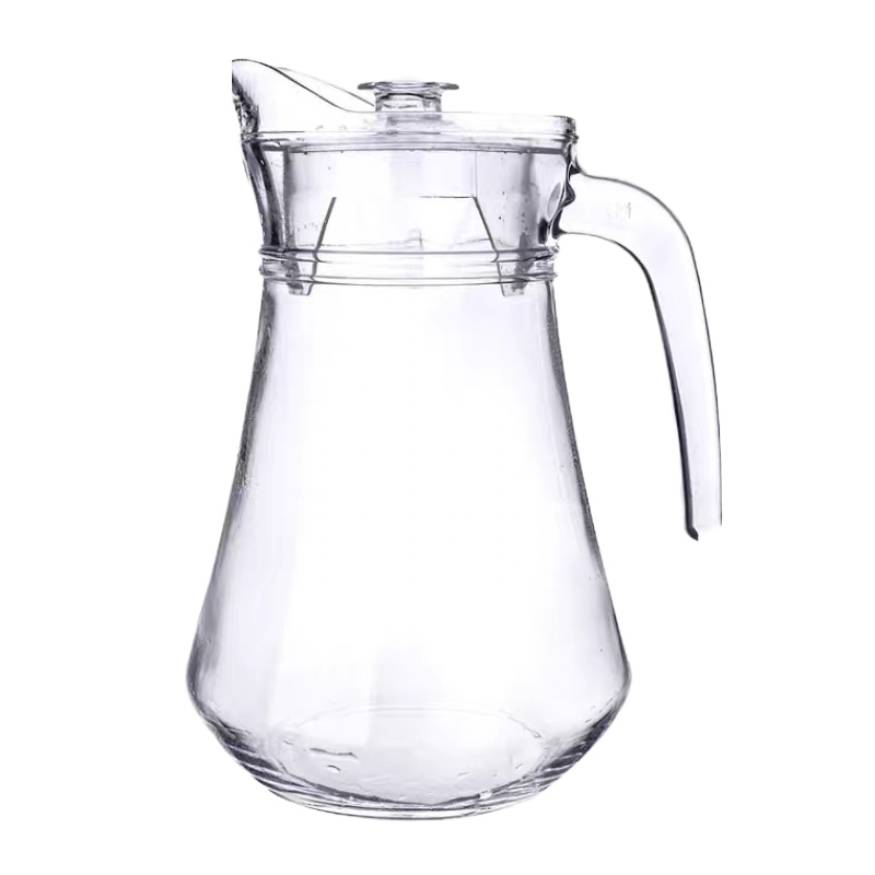 大肚大容量冷水壶鸭嘴壶扎壶饮料壶果汁壶家用带盖玻璃新疆凉水壶 封后 1.3鸭嘴壶1300
