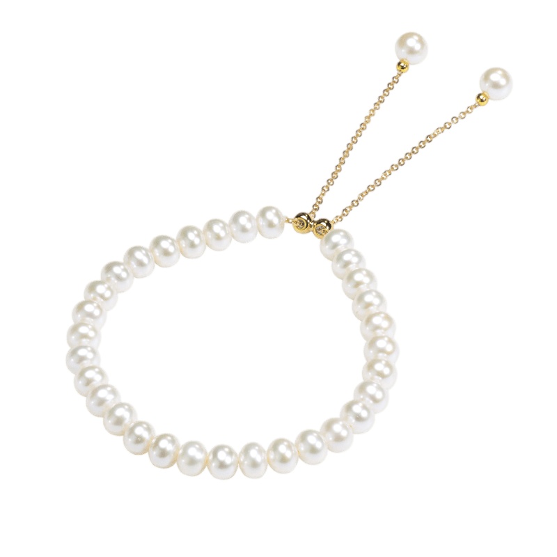 [Fan xin Ge]14K淡水珍珠手链手串正圆 无暇经典马尾款 送妈妈女友礼物手环