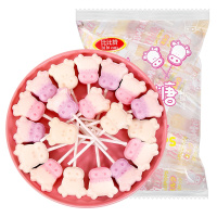 [满199减125元]比比赞棒棒糖网红牛头奶棒糖200g儿童零食小吃奶糖创意牛奶糖果圣诞节